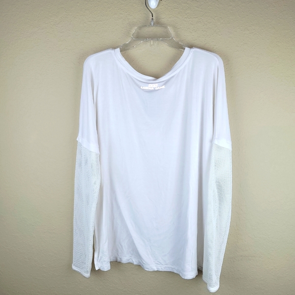 Lorna Jane White Mesh Long Sleeve Oversized Active Tee M - Run a bit large. - Picture 7 of 10